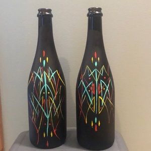 Hand painted wine bottles